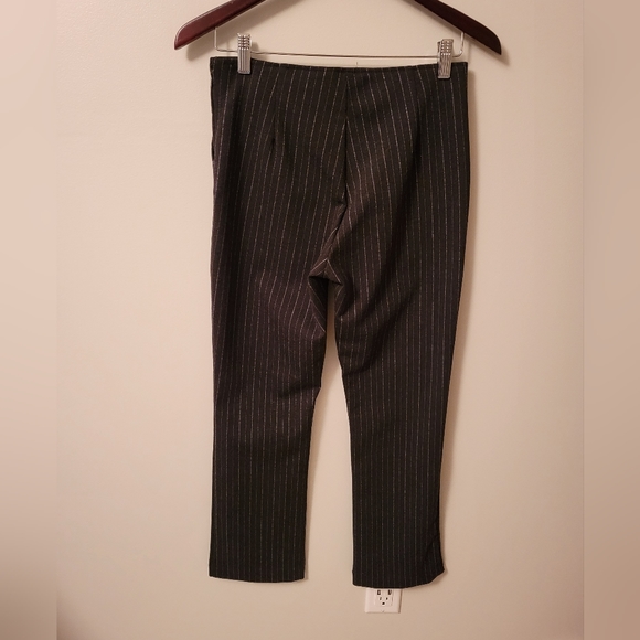 Gap Crop Flare Womens Dress Pants Black with Grey Stripe - Size 4 - Picture 3 of 7